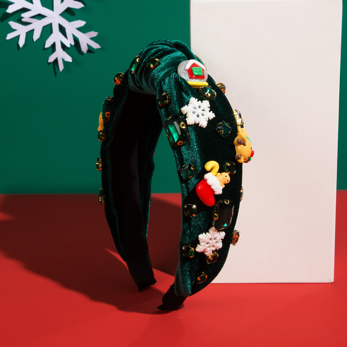 Wholesale Christmas Velvet Santa Tree Santa Claus Snowflake Headband